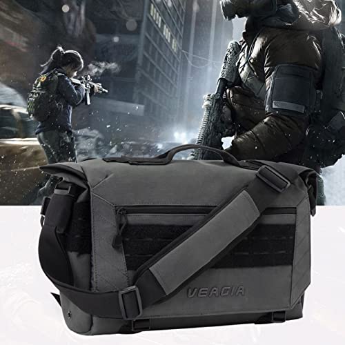 Messenger bag Laptop bag Briefcase Molle system Tactical style Detachable shoulder strap Shoulder Bags - color: Grey
