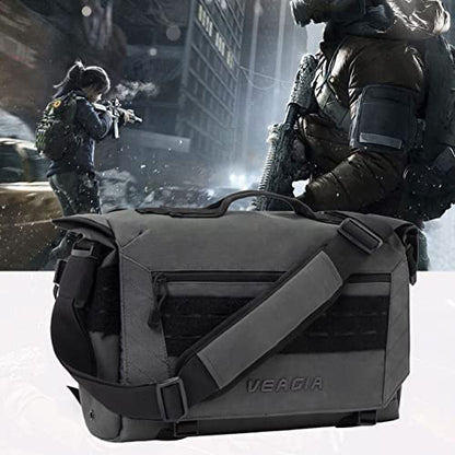 Messenger bag Laptop bag Briefcase Molle system Tactical style Detachable shoulder strap Shoulder Bags - color: Grey