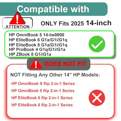2 Pack Tempered Glass Screen Protector for 14-Inch HP OmniBook 3 14"丨OmniBook 5 14"丨OmniBook 7 14" & HP Elite mt645 G8 & HP ZBook 8 G1a/G1i & HP OMEN Transcend 14-Inch Laptops, Anti Scratch