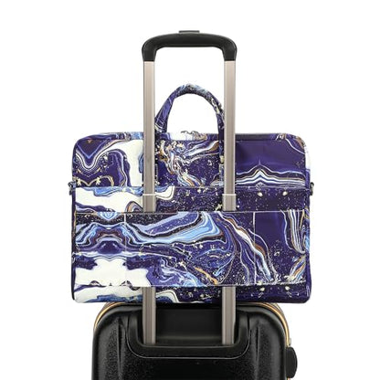 Laptop Shoulder Bag15.6inch women men Waterproof 16inch Computer Bags Women Business Office Work Bag Briefcase 14 inch case - color: Blue Marble