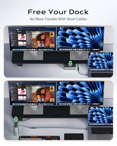 Stouchi USB4 Extension Cable 40Gbps 1.6FT | USBC extender with 240W charging, 8K@60Hz, Braided Nylon, E-marker Chip - size: 1.6FT