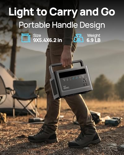 Portable Power Station 350W, 230.4Wh Power Bank LiFePO4 Battery 110V Pure Sine Wave AC Outlet with PD Fast Charging, Solar Generator for Camping, Emergency, Laptop, RV, Off-Grid Living (Surge 700W) - color: Black