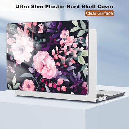 CISSOOK Compatible with MacBook Air 13 inch Case M2 M3 M4 M5 | A3449 A3240 A3113 A2681, 5in1 Set Hard Shell Case Keyboard Cover for MacBook Air 13 inch 2022 - 2026, Pink Flowers - color: Air13.6inch-Pink Flowers
