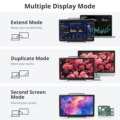 ELECROW 10.1 Inch Portable Monitor - IPS Capacitive Touchscreen Monitor with HD VGA Port，1920x1080P LCD Display Built-in Dual Speakers Touch Sceen for Raspberry Pi 5/4/3, PS Xbox, Windows 11/10/8/7