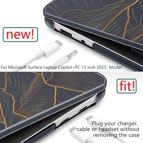 Batianda Case for Surface Laptop 13 inch 2025 2026, Golden Mountain | Fits Model 2095, Artistic Patterns Ultra-Slim Lightweight Scratch-Resistant Hard Shell with Professional Protection - color: Golden Mountain