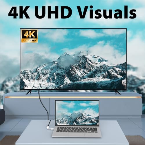 Cyberguys DisplayPort (DP) to HDMI Adapter Cable, 4K@30Hz DP Male to HDMI Female Converter, Gold-Plated Connector w/ Secure Latch, Compatible with Dell HP Lenovo ASUS, Computer to Monitor/TV/Projector