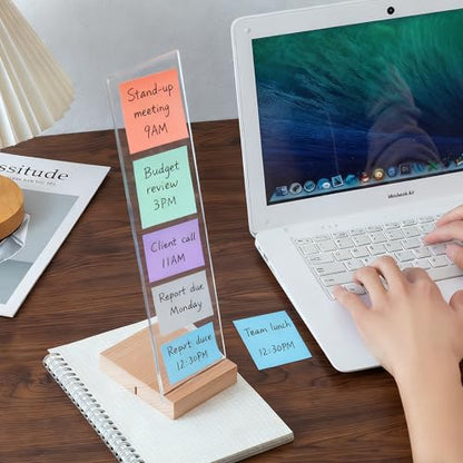 2PCS Monitor Memo Board Portable Monitor Sticky Note Holder Computer Screen Message Board Holder Detachable Acrylic Sticky Note Board Messadge Remider - color: Transparent