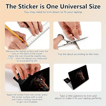Laptop Skin Sticker Decal 15.6 Inch,12 13 13.3 14 15 15.6 in Laptop Netbook Skins for Notebook,Art Decal Removable Waterproof Scratch Resistant,Universal Vinyl Cover,Brown Horse - color: Brown Horse