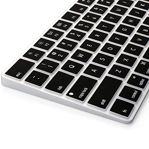 ProElife Ultra Thin Silicone Keyboard Protector Cover Skin for Apple Magic Keyboard & Magic Keyboard 2 (U.S Version, Model: MLA22L/A-A1644, Without Numeric Keypad) (Black) - color: Black