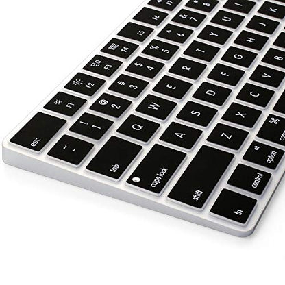ProElife Ultra Thin Silicone Keyboard Protector Cover Skin for Apple Magic Keyboard & Magic Keyboard 2 (U.S Version, Model: MLA22L/A-A1644, Without Numeric Keypad) (Black) - color: Black