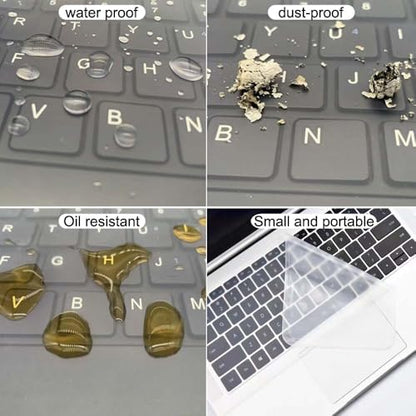 Ultra Thin Keyboard Cover Protector, Compatible with Laptop Notebook 13" 14" 15.6" 16" 17" inch Universal Silicone Keyboard Protector Skin Waterproof Dustproof (Transparent,for 15"-17.6") - size: For 15-17.6 inch laptops