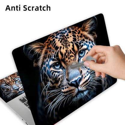 Aesthetic Laptop Skin Cover,12-15.6 Inch Universal Vinyl Sticker Decal,Leopard Face Pattern Waterproof Scratch-Resistant Notebook Wrap,Removable Residue-Free Protector - color: Leopard Face Pattern