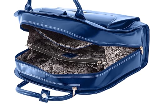 McKlein EDGEBROOK, Top Grain Cowhide Leather, 15" Leather Vertical Wheeled Ladies' Laptop/Computer & Tablet Business Briefcase Bag/Women's Rolling Overnight Travel Bag, Removable trolley case