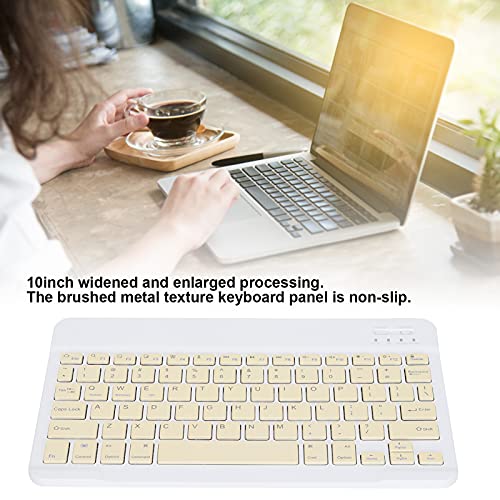 Wireless Keyboard, UltraSlim Silent Scissor Switch Portable 10inch Widened Keys for Travel Business Yellow ABS Aluminum Alloy