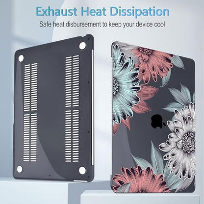 Mektron Case for MacBook Air 13" M1 A2337 A2179 A1932,Blooming Chrysanthemums Hard Cover 2018-2021 Air 13-inch with Touch bar, Designed Protective Shell w/Keyboard Skin Screen Protector Webcam Cover - color: Blooming Chrysanthemums