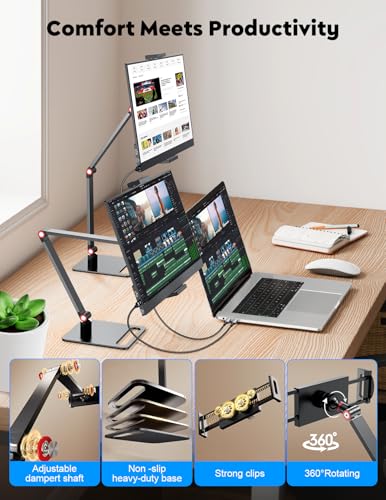 HONGO Portable Monitor with Stand 15.6”-Laptop Screen Extender 1080P FHD for USB C hdmi Portable Screen Display Vesa Compatible for Windows Mac/Android/Switch/PS5