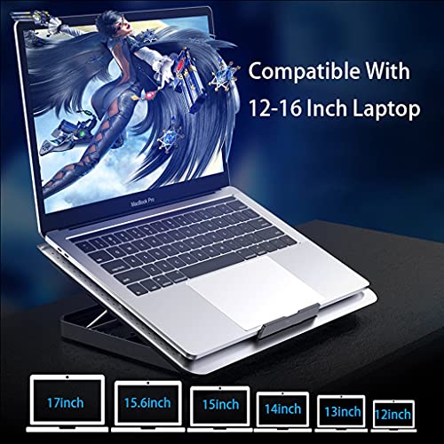 Gaming Laptop Cooler Silent Fan Metal Cooling Pads Port Portable Adjustable Notebook Stand for 12-16 Inch