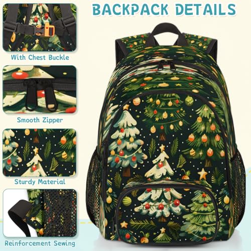 Merry Christmas Laptop Backpack for Women Men, 18.3 Inch Travel Work Backpacks, Christmas Tree Waterproof Computer Casual Daypack Nurse Teacher Bags - color: Multicolor 3