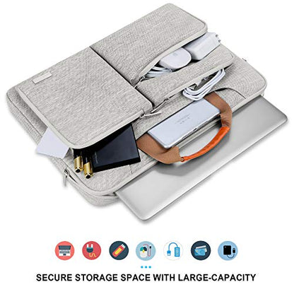 Lacdo 360° Protective Laptop Shoulder Bag for 13 inch MacBook Air M5 A3449 (2026), M4 A3240 2025, M3 A3113, M2 A2681, M1 A2337 A2179 A1932 | 13 Inch MacBook Neo A18 Pro A3404 2026 Computer Bag, Gray - color: Gray, size: 13-13.3 Inches