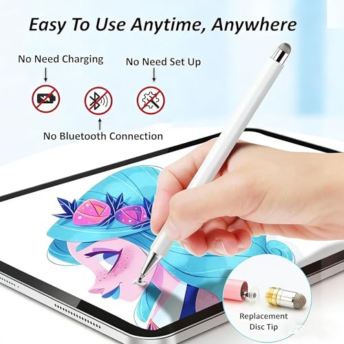 Stylus Pen for Samsung Galaxy Tab A11+/A11/A9+/A9/A8+/A8 Universal Android Pen Compatible with iOS/Microsoft/Android Tablet and Phones All Touch Devices (Black) - color: Black