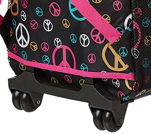 Rockland Double Handle 17" Rolling Backpack, Peace - color: PEACE, size: One Size