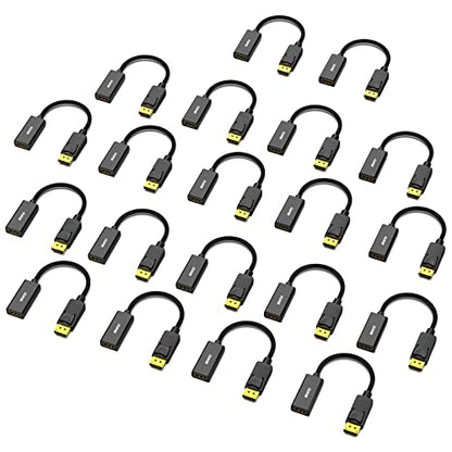 BENFEI 4K DisplayPort to HDMI Adapter 20 Pack, Uni-Directional DP 1.2 Computer to HDMI 1.4 Screen Gold-Plated DP Display Port to HDMI Adapter (Male to Female) Compatible with Lenovo Dell HP Passive - color: Black, style: 4K 30Hz-20 Pack