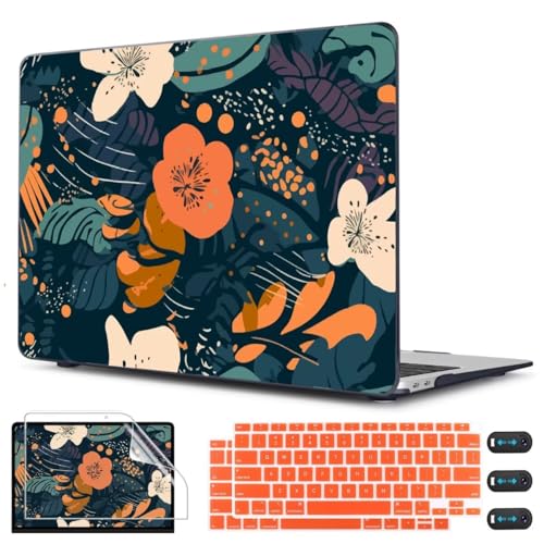 CISSOOK Compatible with MacBook Air 13 inch Case 2021 2020 2019 2018 | A2337 A2179 A1932, Plastic Flowers Hard Shell&Keyboard Cover&Screen Protector for MacBook Air 13 M1 Case, Little Flower - color: Little Flower