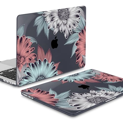 Mektron for MacBook Pro 16 inch A2141 Case 2020 2019 Release with Retina Display & Touch Bar & Touch ID, Blooming Chrysanthemums Plastic Hard Shell Cover Keyboard Skin Screen Protector Dust Plug - color: Blooming Chrysanthemums