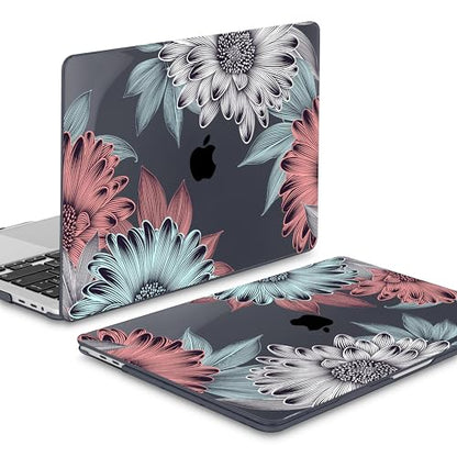 Mektron for MacBook Pro 16 inch A2141 Case 2020 2019 Release with Retina Display & Touch Bar & Touch ID, Blooming Chrysanthemums Plastic Hard Shell Cover Keyboard Skin Screen Protector Dust Plug - color: Blooming Chrysanthemums