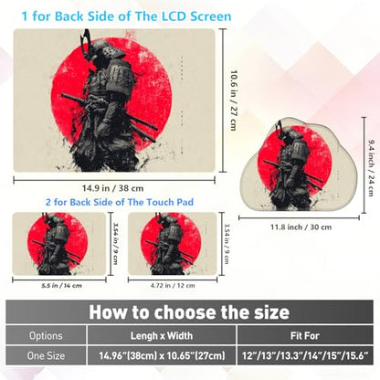 Laptop Skin Sticker Decal 15-15.6 Inch with Cute Mouse Pad, Universal Reusable Vinyl Sticker for 12.1 13 13.3 14 15.4 Inch Netbook and Notebook PC, Japanese Samurai - color: Japanese Samurai