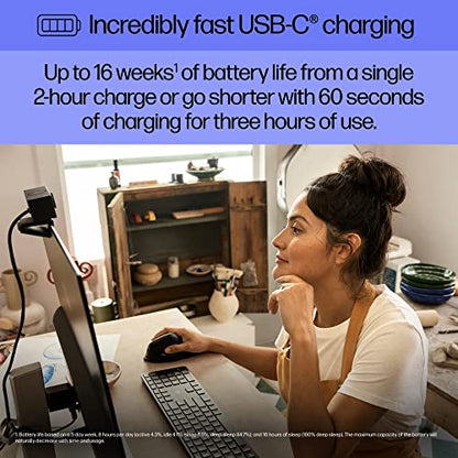 HP 920 Ergonomic Vertical Mouse Wireless Bluetooth 5.3 & USB Dongle, 5 Programmable Buttons, 16 Week Battery, Multi-Device, Multi-OS - style: Vertical Ergo