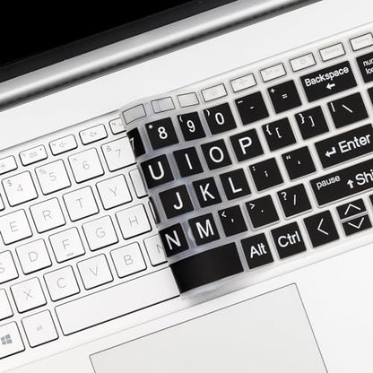 Large Print Keyboard Cover for 2025-2023 HP Laptop 17-cn 17-cp, HP Essential Laptop 17t 17.3, HP 17z-cp300 17t-cn400 17t-cn300 17-cn4033cl 17-cn2083dx 17-cn0001tg 17-cn4065cl 17-cp3005dx 17-cp2099nr - color: GradientBlack(Large Letters)