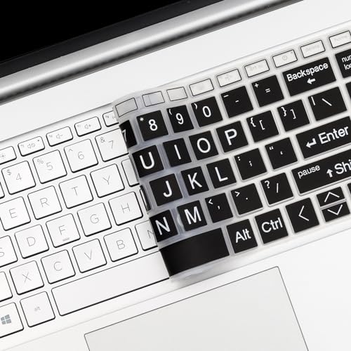 Large Print Keyboard Cover for 2025-2023 HP Laptop 17-cn 17-cp, HP Essential Laptop 17t 17.3, HP 17z-cp300 17t-cn400 17t-cn300 17-cn4033cl 17-cn2083dx 17-cn0001tg 17-cn4065cl 17-cp3005dx 17-cp2099nr - color: GradientBlack(Large Letters)