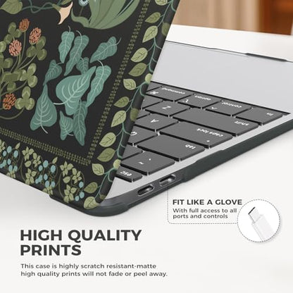 iCasso for MacBook Air 13 inch Case 2020 2019 2018 Release A2337 M1 A2179 A1932, Flower Hard Shell Protective Case for MacBook Air 13.3 inch + Keyboard Cover + Screen Film, Black - color: Black Plant