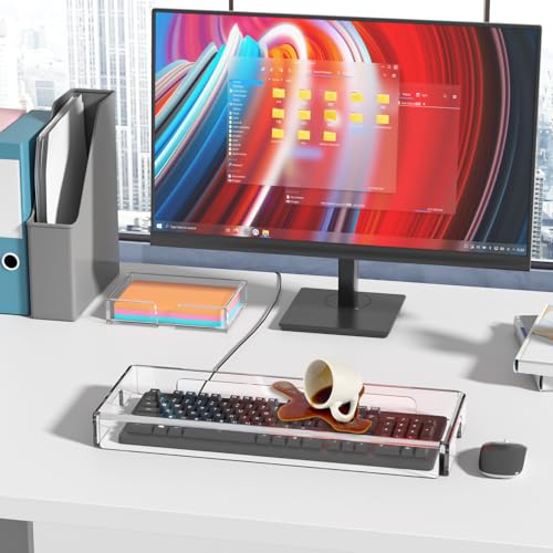 BEEGO Mechanical Computer Keyboard Cover - Clear Acrylic Keyboard Cover Keyboard Dust Cover Mechanical Keyboard Cover Full Size Keyboard Protector - color: Clear, size: 1 PCS