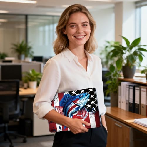 Universal Laptop Skin Sticker Decal for 11.6”12" 13" 13.3" 14" 15" 15.4" 15.6" Reusable Waterproof Scratch-Scratch Resistant Protective Vinyl Laptop Notebook Skin Stickers - American Flag & Fish - color: American Flag & fish