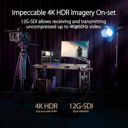 ASUS ProArt Display 24” 4K 12G-SDI HLG Professional Monitor (PA24US) - IPS, UHD (3840 x 2160), 99% Adobe RGB, 95% DCI-P3, ΔE < 1, USB-C, Built-in Motorized Colorimeter, Calman Ready, 3 Year Warranty - style: 24" 4K SDI