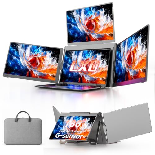 LXU 16" Laptop Screen Extender Quad Monitor 1200P | 1 Cable 4 Screens, Triple Extended Monitor for Laptops 12~18", Adaptive Top Screen, Need Driver, S788 - size: 16" Screen Extenders