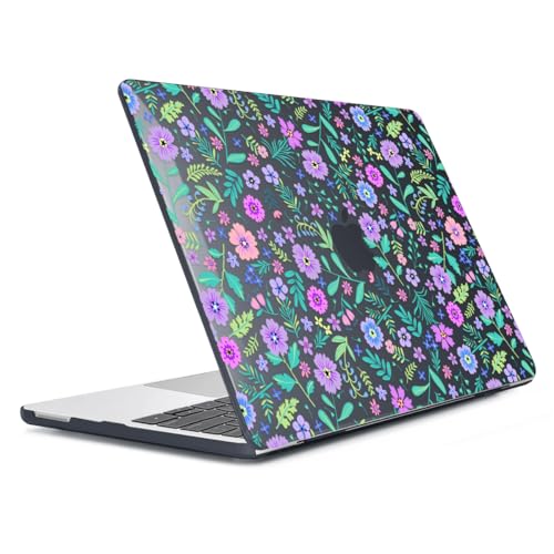 Compatible with MacBook Neo Case 13 inch 2026 Release Model A3404 with A18 Pro Chip, Precision Fit & Anti-Crack Hard Shell Pattern Case & Keyboard Cover&Screen Protector&Webcam Cover, Florals - color: Florals