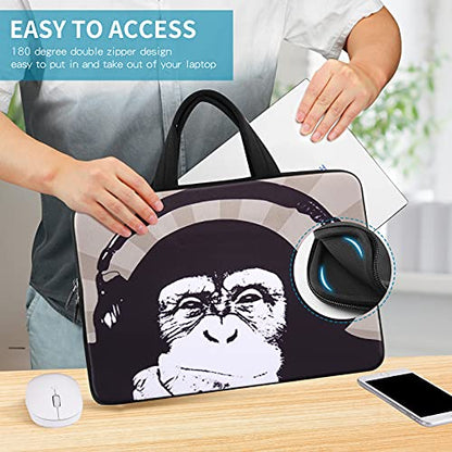 iColor 11 11.6 12 12.1 12.5 Laptop Carrying Bag Chromebook Case Notebook Ultrabook Tablet Handle Tote Cover Neoprene Sleeve for Apple MacBook Air Samsung Google Acer HP DELL Lenovo Asus ICB12-09 - color: Black