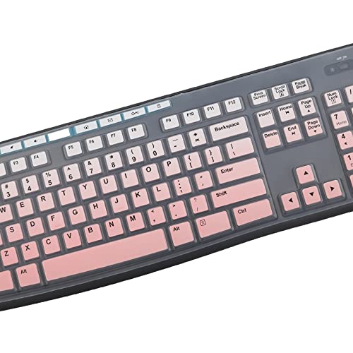 MUBUY Keyboard Cover Skin Protector Fit Logitech MK295 MK275 MK270 Wireless Keyboard, Logitech K200 K260 K270 MK200 MK260 Keyboard (NOT Fit Other Model Keyboards)-GradualPink - color: GradualPink