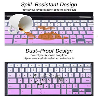 Dell Keyboard Cover for Chromebook 11.6" 3100 3110 3120 3180 3181 3189 5190 & Chromebook 13.3 3380 - Ombre Purple - color: Gradual Pink