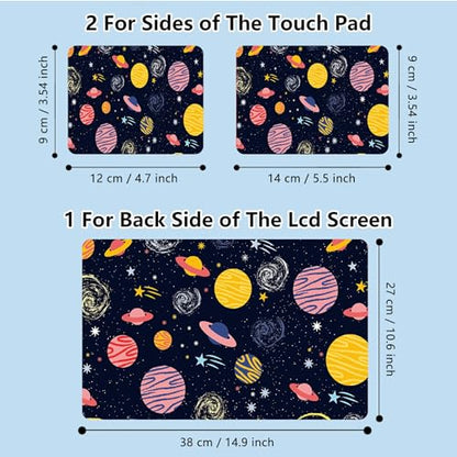 Universal Laptop Skin Sticker with 2 Wrist Pad Skins, Waterproof Scratch Resistant Vinyl Laptop Cover Decal, Cut to Fit for 11–15.6 Inch MacBook HP Dell Lenovo, Cosmic Planet - color: Cosmic Planet