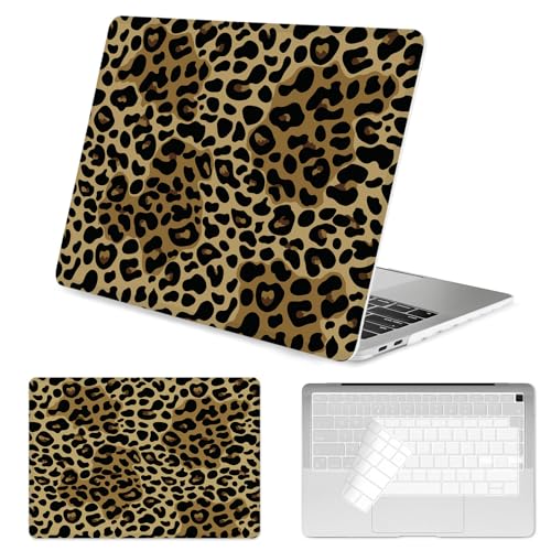 Seorsok Compatible with MacBook Air 13 Inch Case 2022 2021 2020-2018 Release A1932 A2179 M1 A2337 Touch ID,Elegant Leopard Grain Plastic Hard Shell Case with Keyboard Cover,Retro Leopard Cheetah - color: Retro Leopard