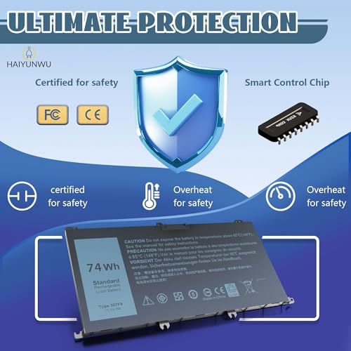 74Wh 357F9 Battery for Dell Inspiron 15 7559 | Compatible with Inspiron 7557/7567/7566/7759/5576/5577 15 7000 Gaming INS15PD Series P57F/P65F/P65F001 P/N:71JF4/0357F9/0GFJ6