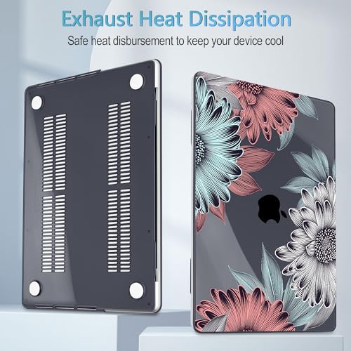 Mektron Case for M5 MacBook Pro 14 inch 2026 Model A3427 A3426 Fit 2025-2021 Model A3434 A3112 M4 A3112 A3401 A3185 M3 A2918 A2992 M2 A2779 M1 A2442 Pro/Max Cover, Blooming Chrysanthemums - color: Blooming Chrysanthemums