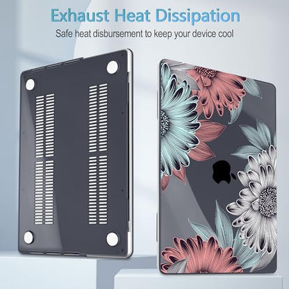 Mektron Case for M5 MacBook Pro 14 inch 2026 Model A3427 A3426 Fit 2025-2021 Model A3434 A3112 M4 A3112 A3401 A3185 M3 A2918 A2992 M2 A2779 M1 A2442 Pro/Max Cover, Blooming Chrysanthemums - color: Blooming Chrysanthemums