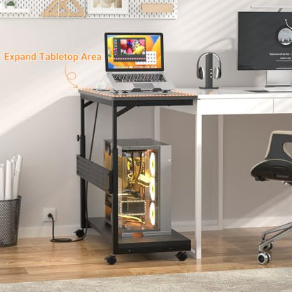 Besiost Computer Tower Stand with Outlets, PC Stand for Floor - size: 32"
