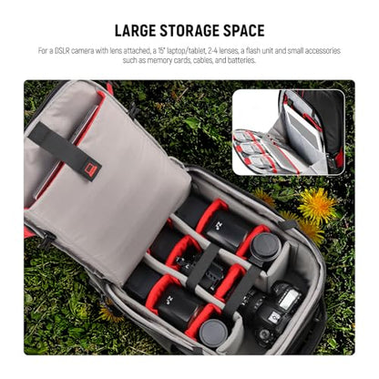Neewer 2-in-1 Rolling Camera Backpack Trolley Case - Anti-shock Detachable Padded Compartment, Hidden Pull Bar, Durable, Waterproof for Camera,Tripod,Flash Light,Lens,Laptop for Air Travelling(Black) - style: Nw-da410t