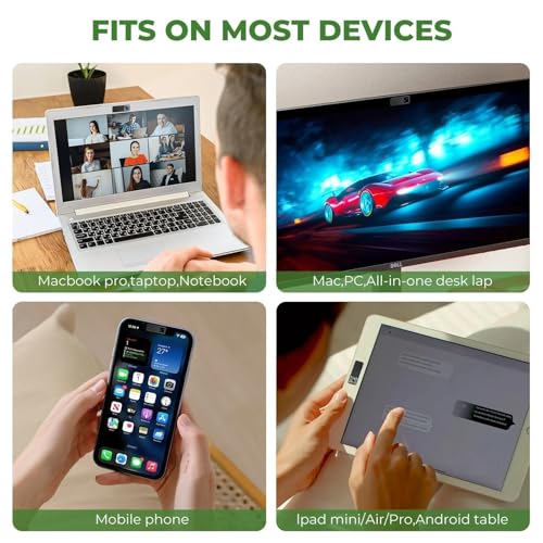 3 Pcs Camera Cover Slide, Compatible with MacBook, Laptop, PC, iMac, iPhone, Protect Privacy and Security 0.03 inch, Ultra-Thin Rectangle Webcam Cover with Case/Cleaning Cloth, 1.01X0.37 in - color: Black-M-3-Pack, size: Medium